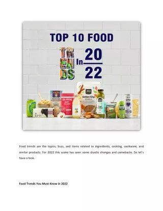top 10 food trends in 2022