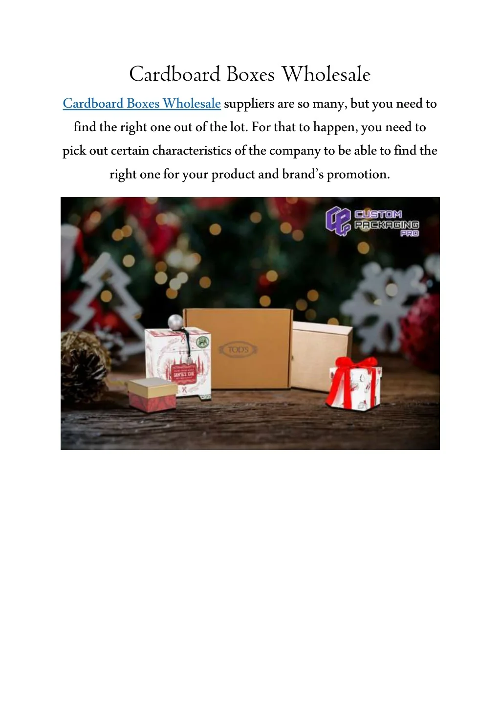 PPT - Cardboard Boxes Wholesale PowerPoint Presentation, free download ...