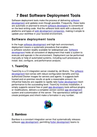 7 best software deployment tools