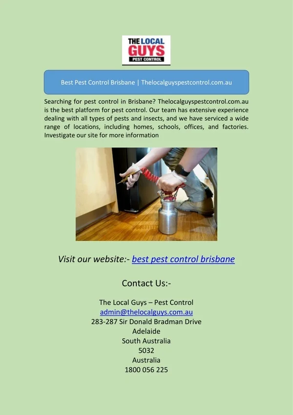 best pest control brisbaneBest Pest Control Brisbane | Thelocalguyspestcontrol.c