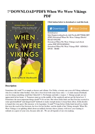 !^DOWNLOAD*PDF$ When We Were Vikings <*READ*> PDF