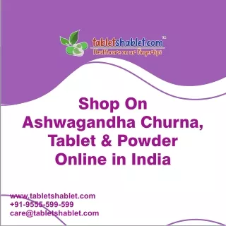 Shop On Ashwagandha Churna, Tablet & Powder Online in India | TabletShablet