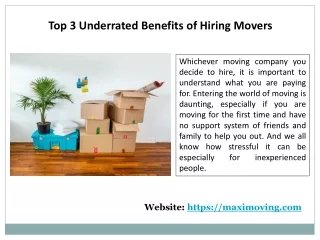 Top 3 Underrated Benefits of Hiring Movers