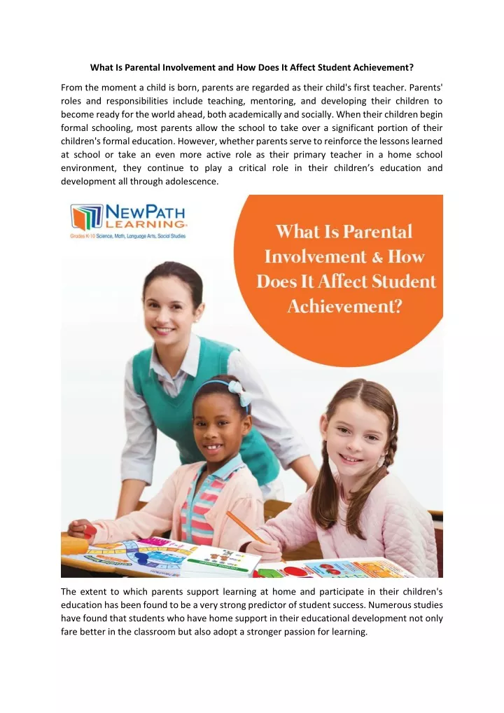 what is parental involvement and how does