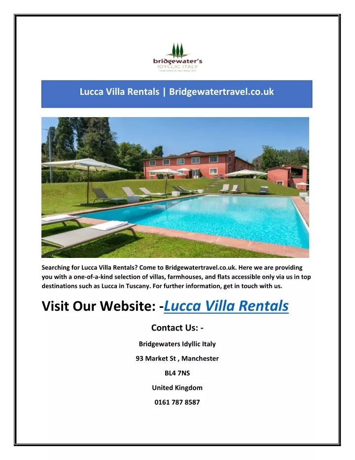 lucca villa rentals bridgewatertravel co uk