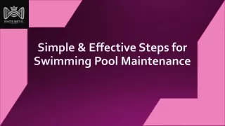 simple effective steps for swimming pool maintenance