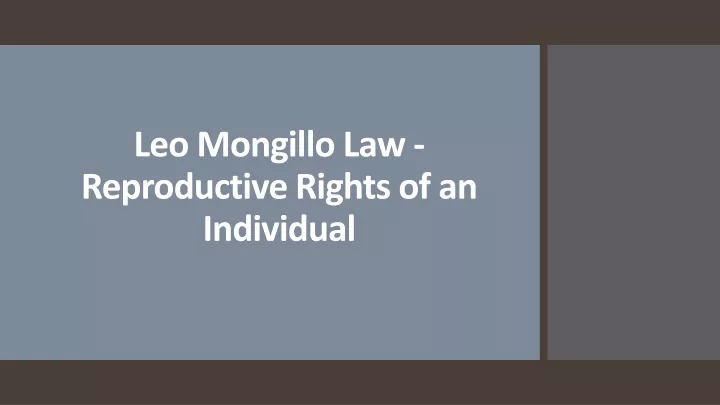 leo mongillo law reproductive rights of an individual