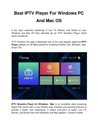 best iptv player for windows pc and mac os