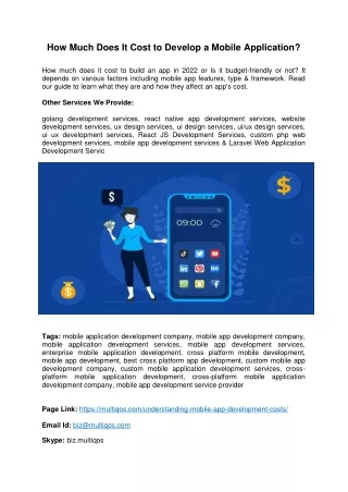 how much does it cost to develop a mobile