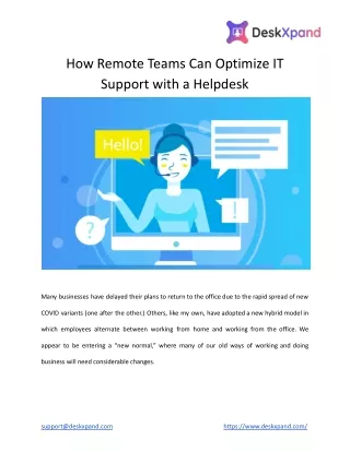 how remote teams can optimize it support with