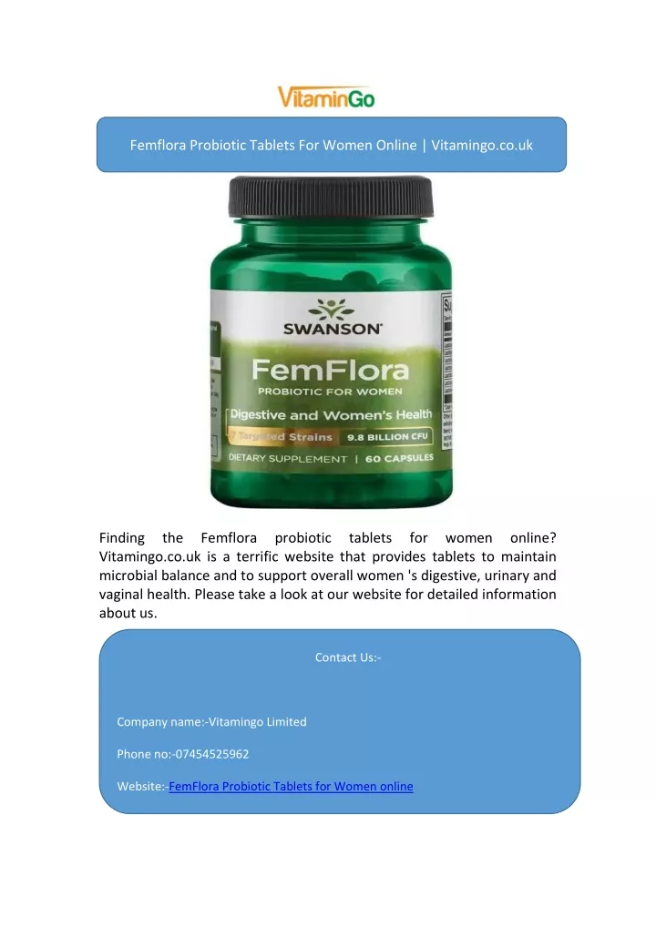femflora probiotic tablets for women online