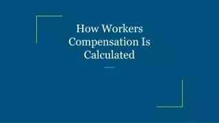 how workers compensation is calculated