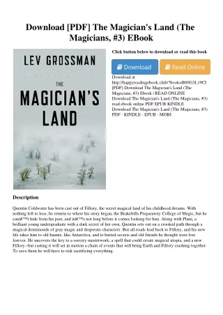 Download [PDF] The Magician's Land (The Magicians  #3) EBook