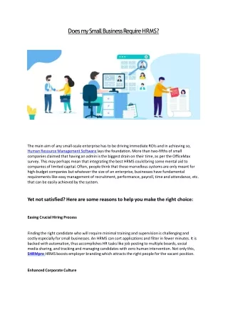 does my small business require hrms