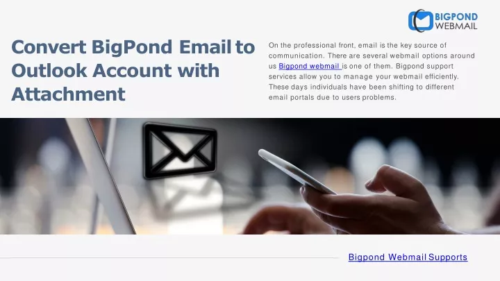 convert bigpond email to outlook account with attachment