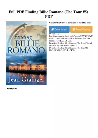 Full PDF Finding Billie Romano (The Tour #5) PDF