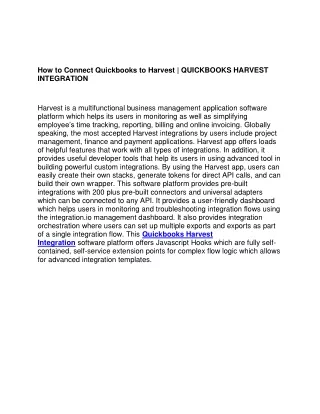 how to connect quickbooks to harvest quickbooks