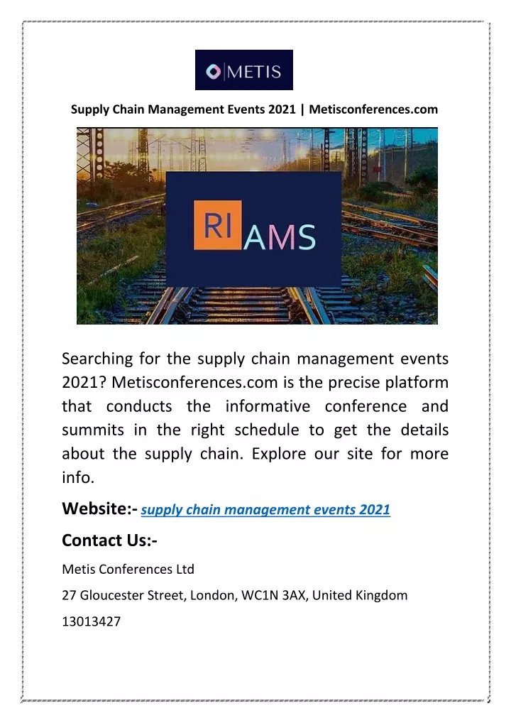 supply chain management events 2021