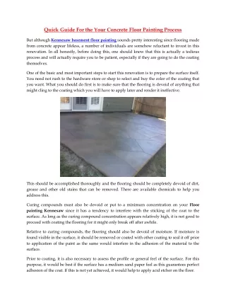quick guide for the your concrete floor painting