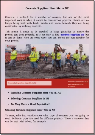 choosing concrete suppliers near you in nz