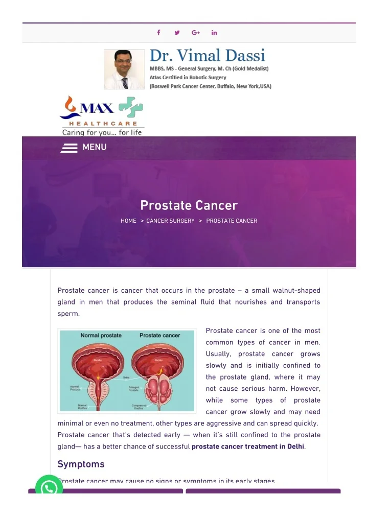 PPT - Prostate Cancer Treatment in Delhi | Ghaziabad PowerPoint ...