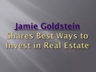 Real Estate Investing by Jamie Goldstein highland beach