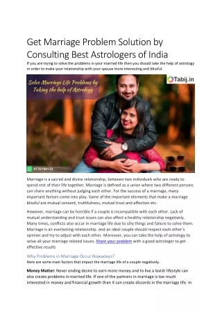 get marriage problem solution by consulting best