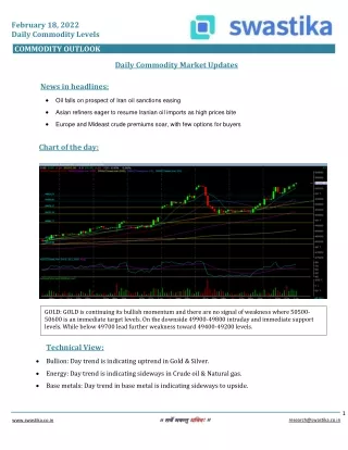 february 18 2022 daily commodity levels