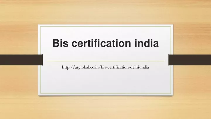 bis certification india