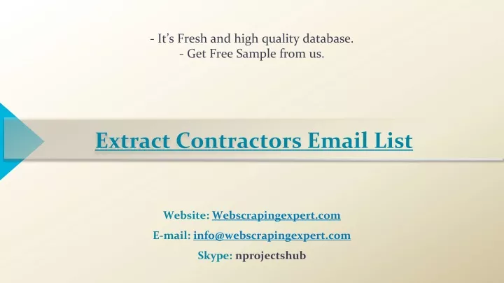 extract contractors email list