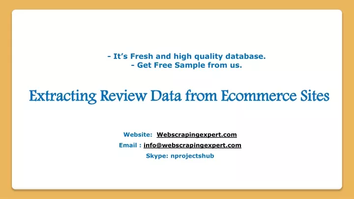 it s fresh and high quality database get free