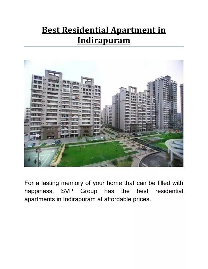 best residential apartment in indirapuram