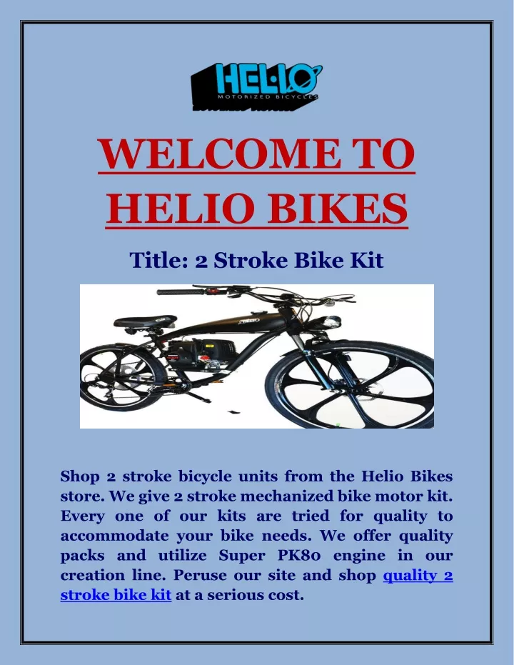 welcome to helio bikes