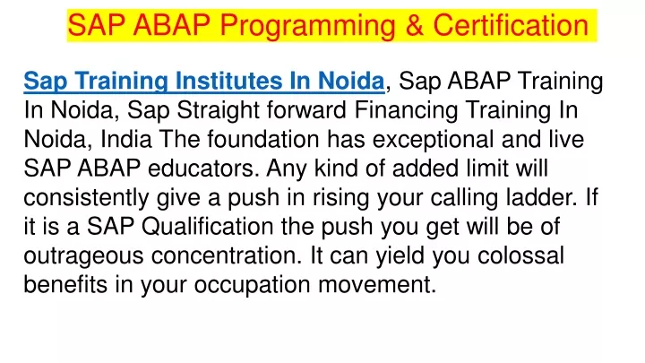 sap abap programming certification