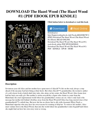 DOWNLOAD The Hazel Wood (The Hazel Wood #1) [PDF EBOOK EPUB KINDLE]
