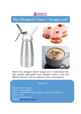 Buy Whipped Cream | Ssesgas.com