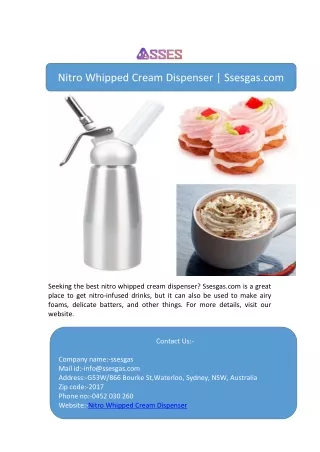 Nitro Whipped Cream Dispenser | Ssesgas.com