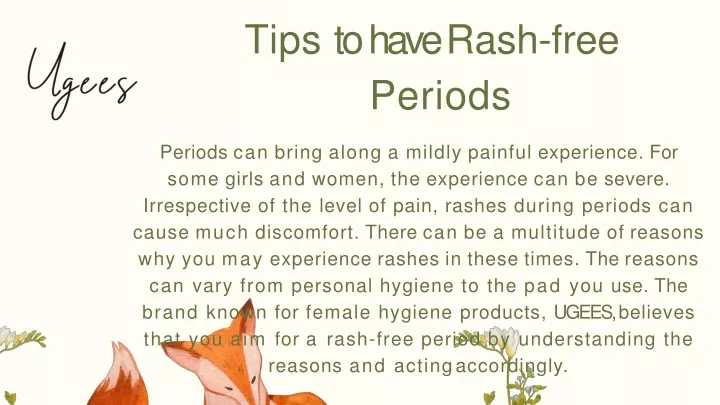 tips to have rash free periods