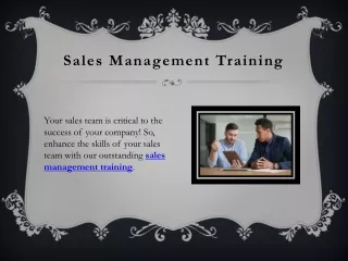 Sales Management Training