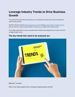 Leverage Industry Trends to Drive Business Growth-