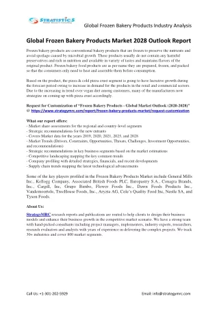 global frozen bakery products industry analysis