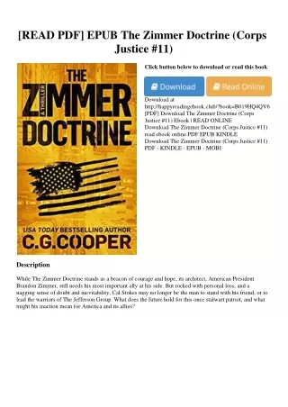 [READ PDF] EPUB The Zimmer Doctrine (Corps Justice #11) <(DOWNLOAD E.B.O.O.K.^)