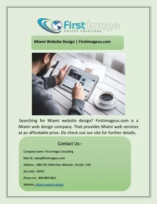 Miami Website Design | Firstimageus.com
