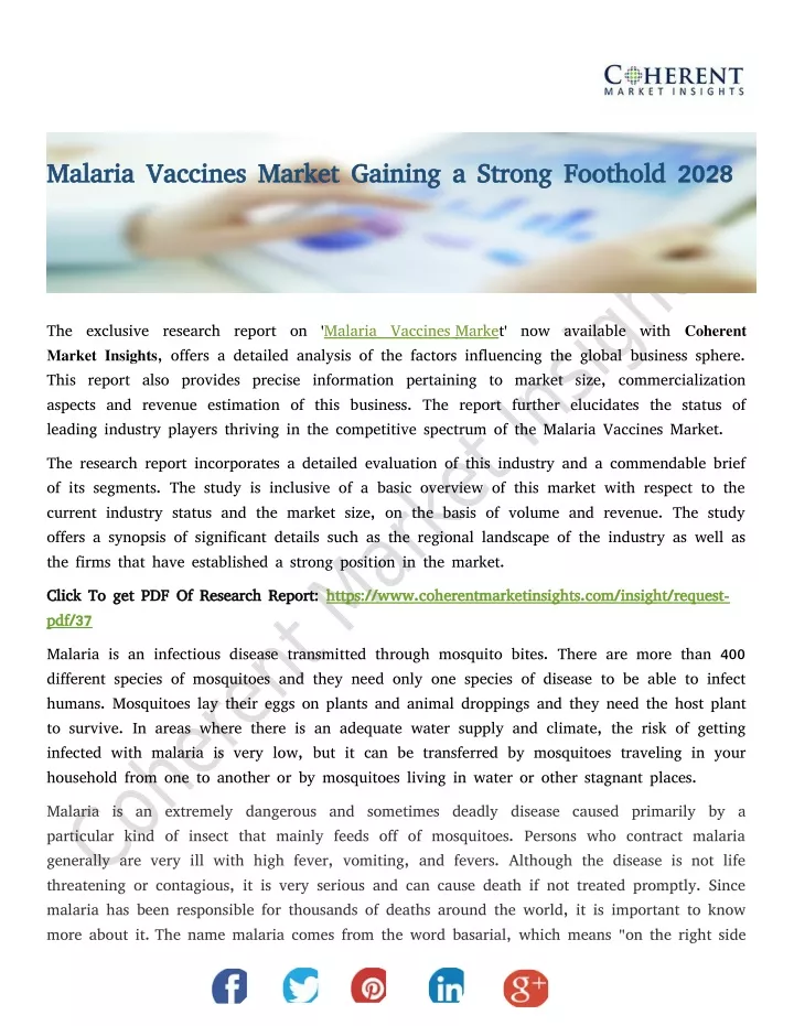 malaria vaccines market gaining a strong foothold