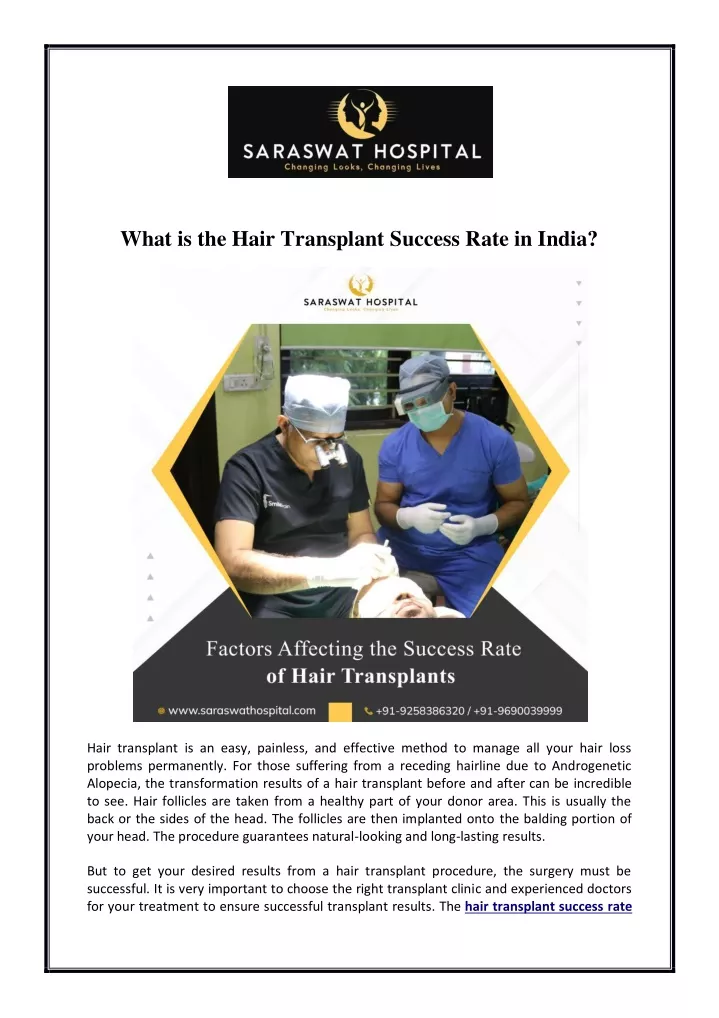 what is the hair transplant success rate in india