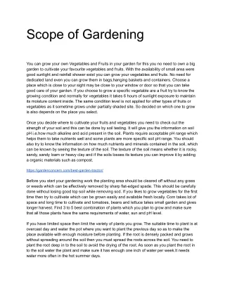 Scope of Gardening