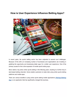 How is User Experience Influence Betting Apps?
