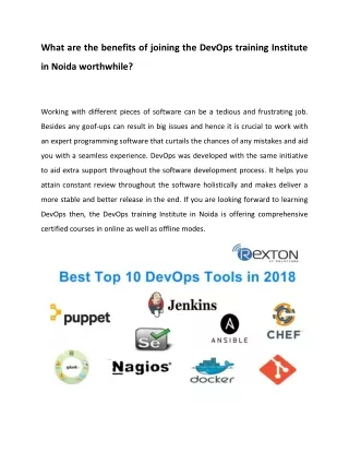 DevOps Training institute in Noida | Rexton IT | Grab It