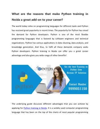 Python Training institute in Noida | Rexton IT | Enroll yourself