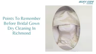 Points To Remember Before Bridal Gown Dry Cleaning In Richmond